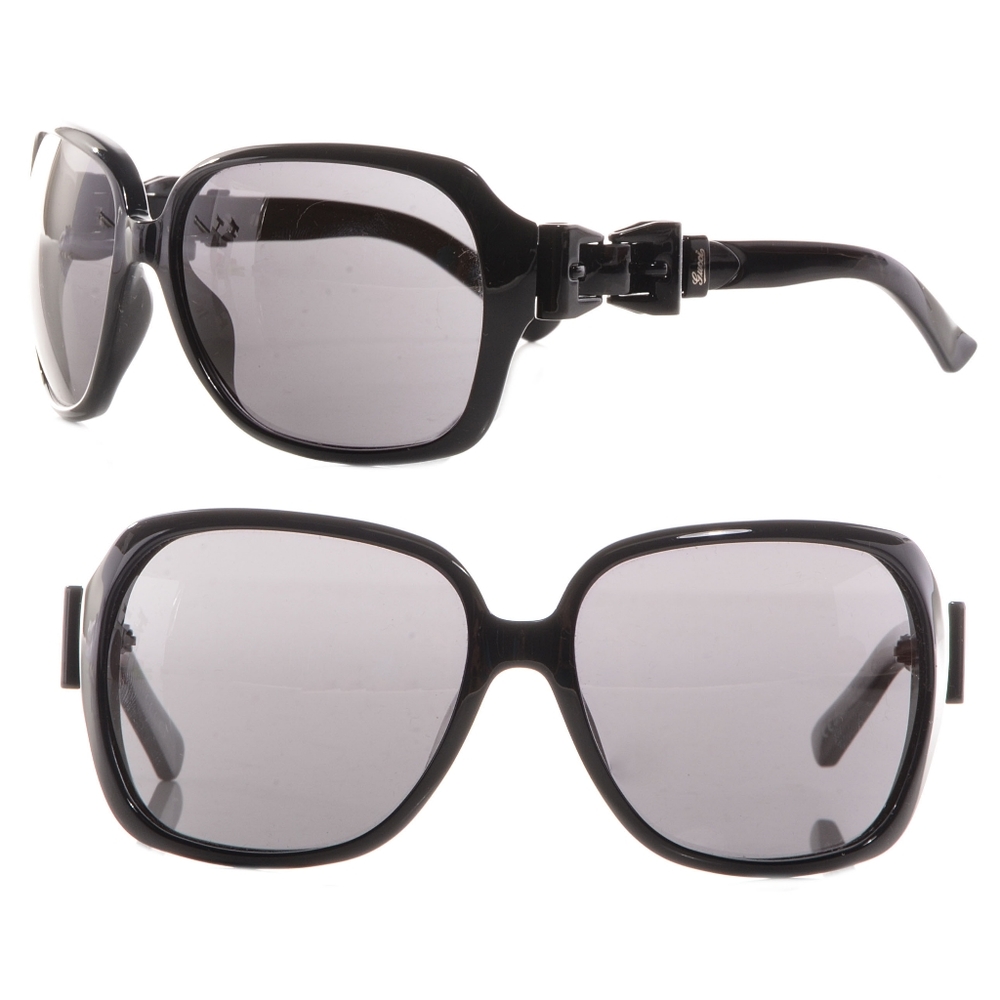 Pristine Black GUCCI Oversized Buckle Sunglasses Square - Italy - designer bow - Picture 1 of 8